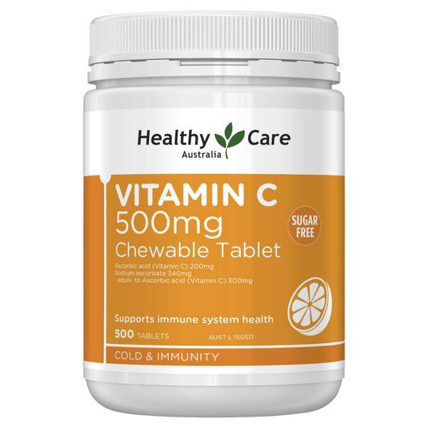 Healthy Care Vitamin C 500mg 500 Chewable Tablets