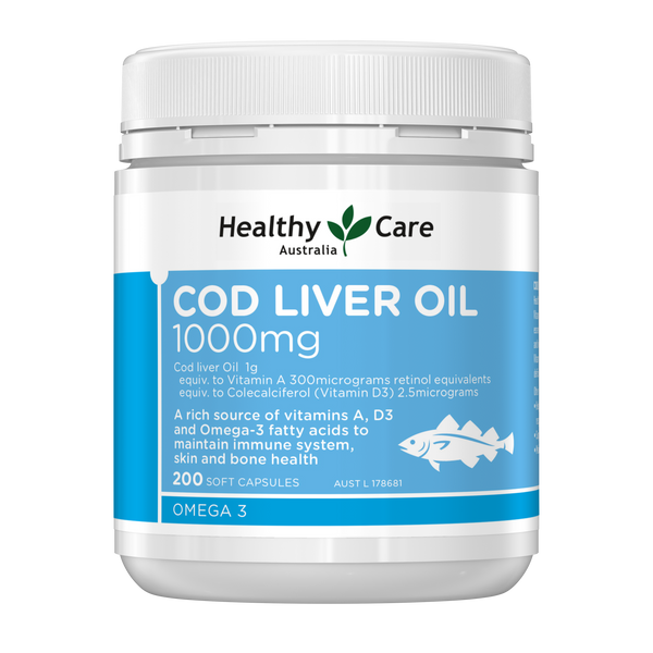 Healthy Care Cod Liver Oil 1000mg 200 Capsules