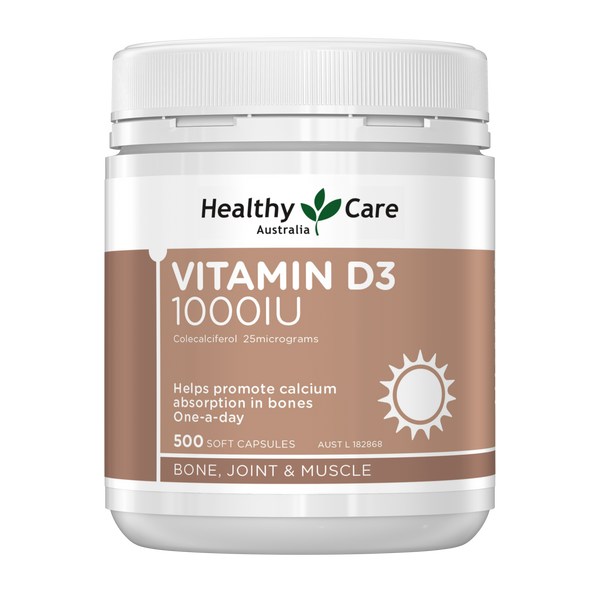 Healthy Care Vitamin D3 1000IU  500 Capsules