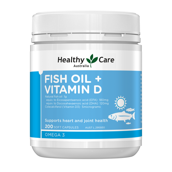 Healthy Care Fish Oil + Vitamin D 200 Capsules