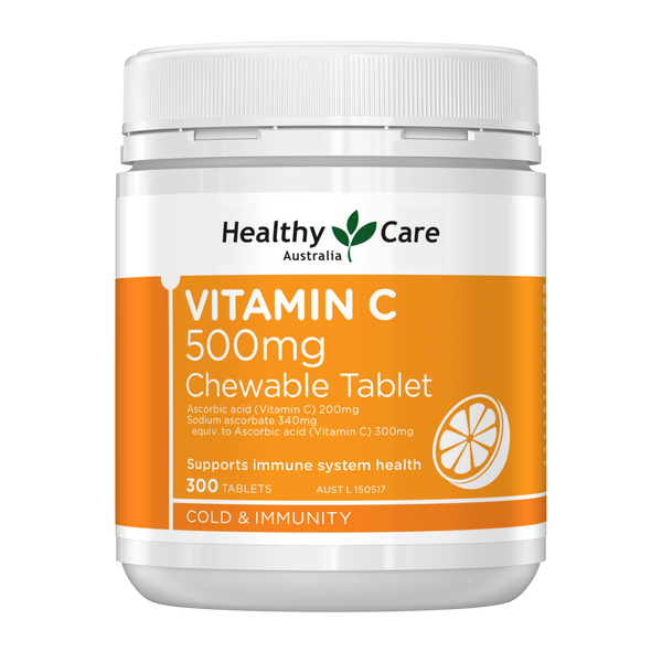 Healthy Care Vitamin C 500mg Chewable 300 Tablets