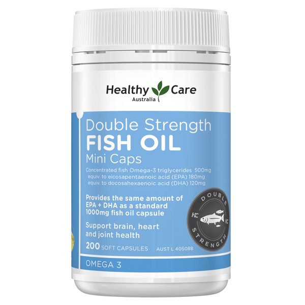 Healthy Care Double Strength Fish Oil Mini Caps 200 Capsules