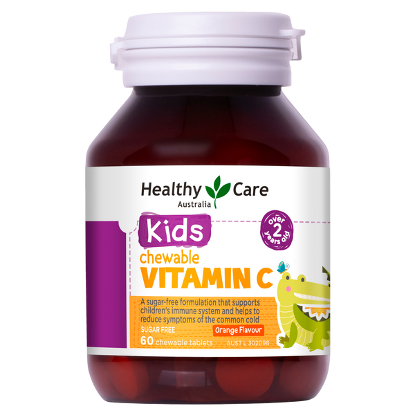 Healthy Care Chewable Kids Vitamin C Orange Flavour 60 Tablets
